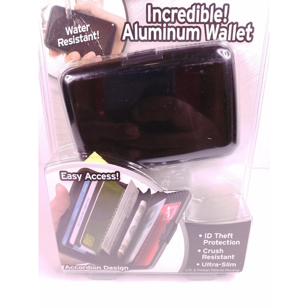 Telebrands Aluma Wallet Black RFID Blocking Waterproof Credit Card Case NEW - Picture 5 of 5